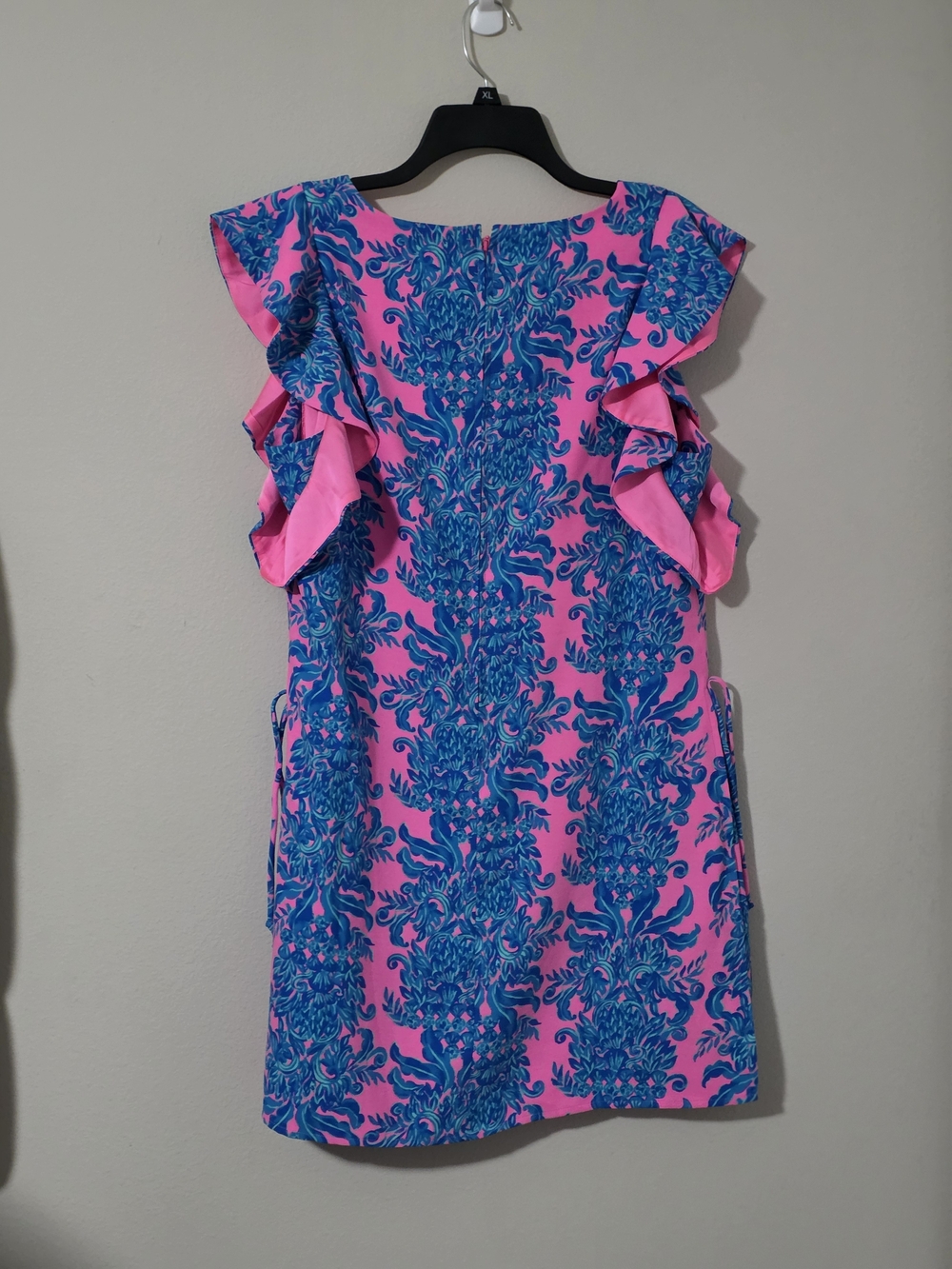 Lilly Pulitzer Pink & Blue Floral Ruffle-Sleeve Romper - Picture 3 of 3